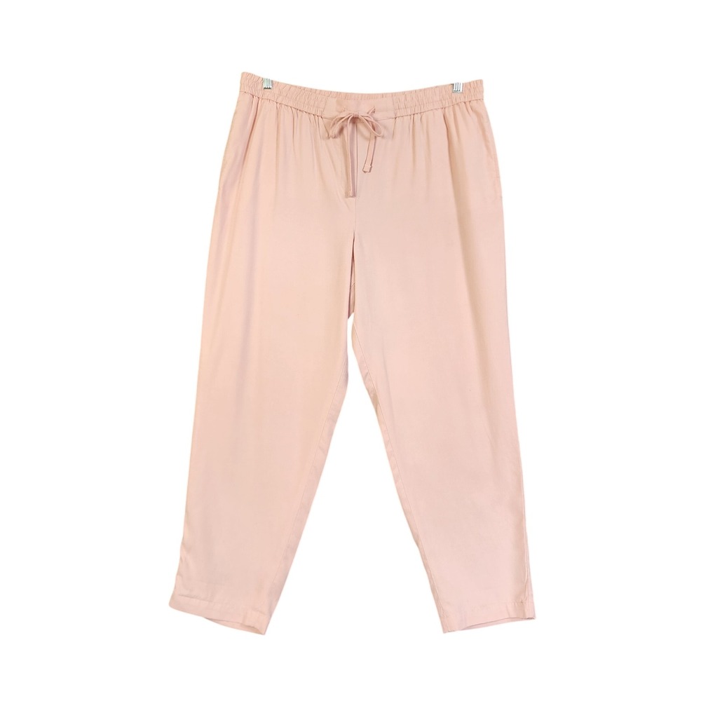 Talbots Womens The Easy Drawstring Pant Size XL Pink Lyocell Drawstring Waist - Picture 2 of 13